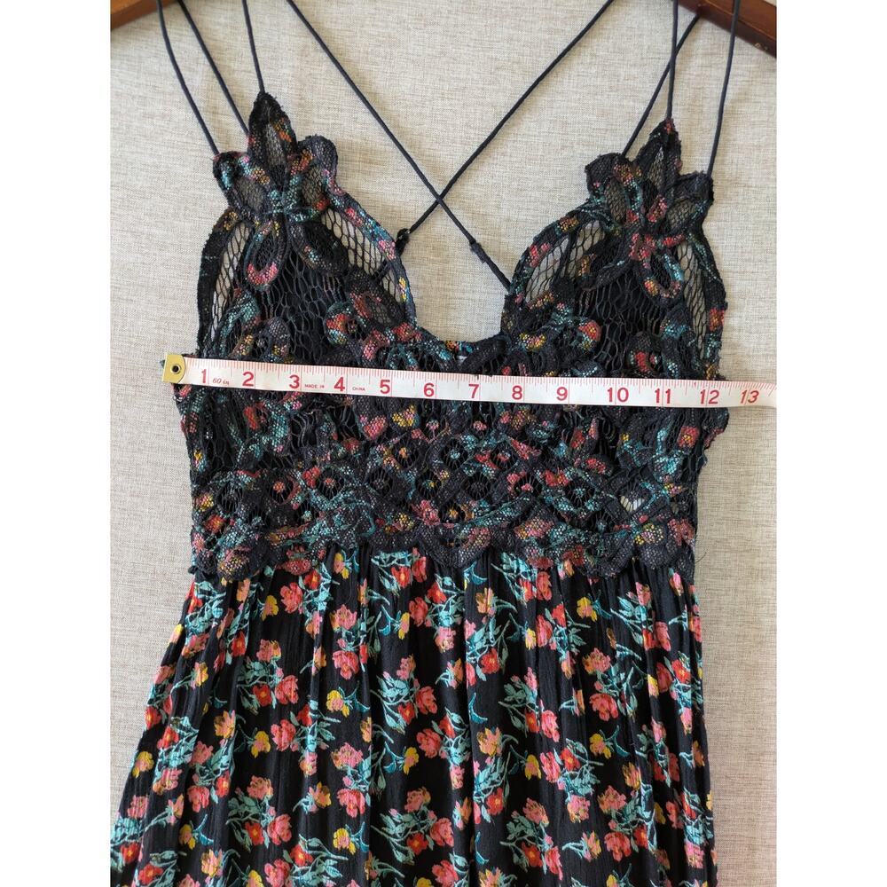 Free People FP One Adella Printed Mini Slip Dress - Black Combo Floral - Picture 7 of 8